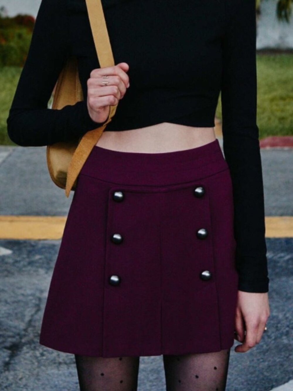 UO Cope Pleated Button Panel Skirt